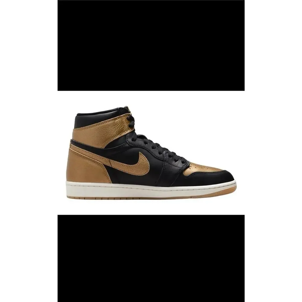 Size 9 - Men's Nike Air Jordan 1 Retro High OG Black-Metallic Gold DZ5485-071